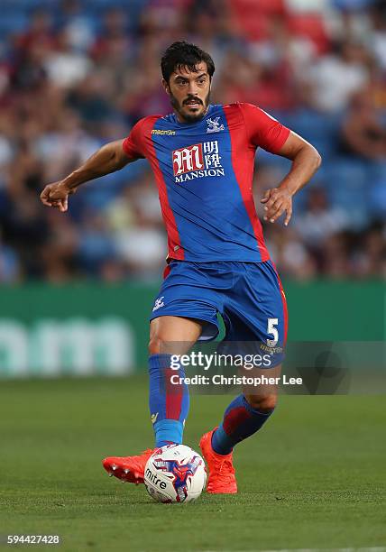 James Tomkins of Crystal Palace in action during the EFL Cup Second Round match between Crystal Palace and Blackpool at Selhurst Park on August 23,...