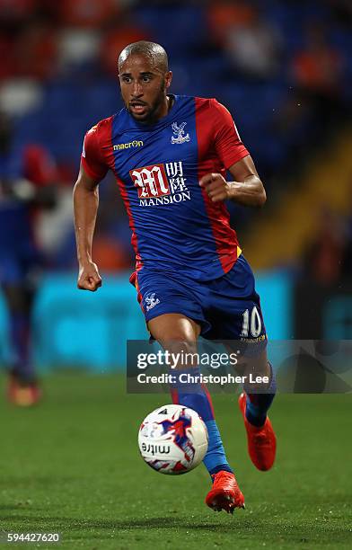 Andros Townsend of Crystal Palace in action during the EFL Cup Second Round match between Crystal Palace and Blackpool at Selhurst Park on August 23,...