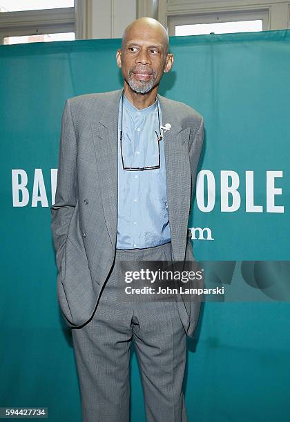 Former NBA pplayer, Kareem Abdul-Jabbar signs copies of "Writings on the Wall: Searching for a New Equality Beyond Black and White" at Barnes & Noble...