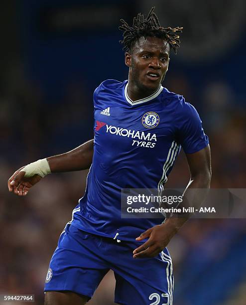 Michy Batshuayi of Chelsea during the EFL Cup match between Chelsea and Bristol Rovers at Stamford Bridge on August 23, 2016 in London, England.