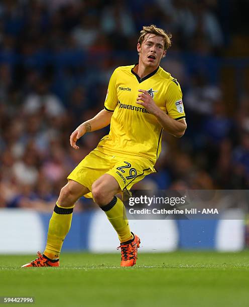 Luke James of Bristol Rovers during the EFL Cup match between Chelsea and Bristol Rovers at Stamford Bridge on August 23, 2016 in London, England.