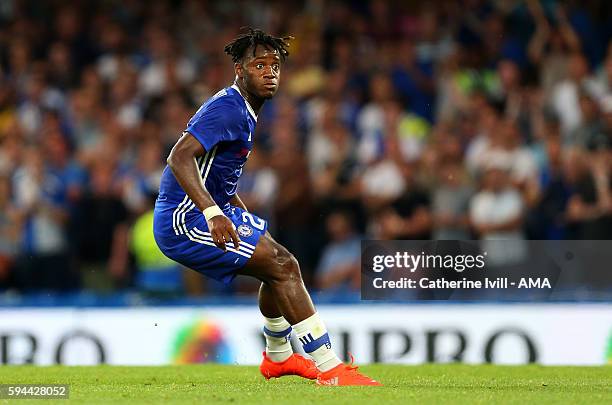 Michy Batshuayi of Chelsea during the EFL Cup match between Chelsea and Bristol Rovers at Stamford Bridge on August 23, 2016 in London, England.