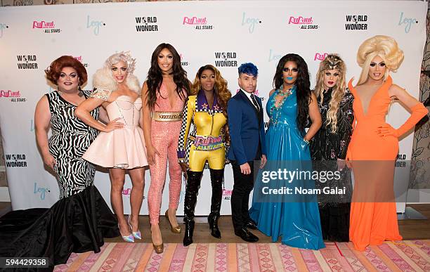 Ginger Minj, Alyssa Edwards, Tatianna, Coco Montrese, Phi Phi O'Hara, Roxxxy Andrews, Katya and Alaska attend the "RuPaul's Drag Race All Stars"...