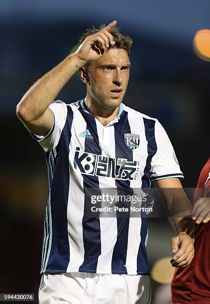Rickie Lambert of West Bromwich Albion in action during the EFL Cup second round match between Northampton Town and West Bromwich Albion at Sixfields...