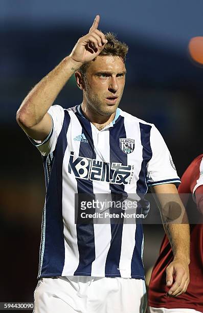Rickie Lambert of West Bromwich Albion in action during the EFL Cup second round match between Northampton Town and West Bromwich Albion at Sixfields...