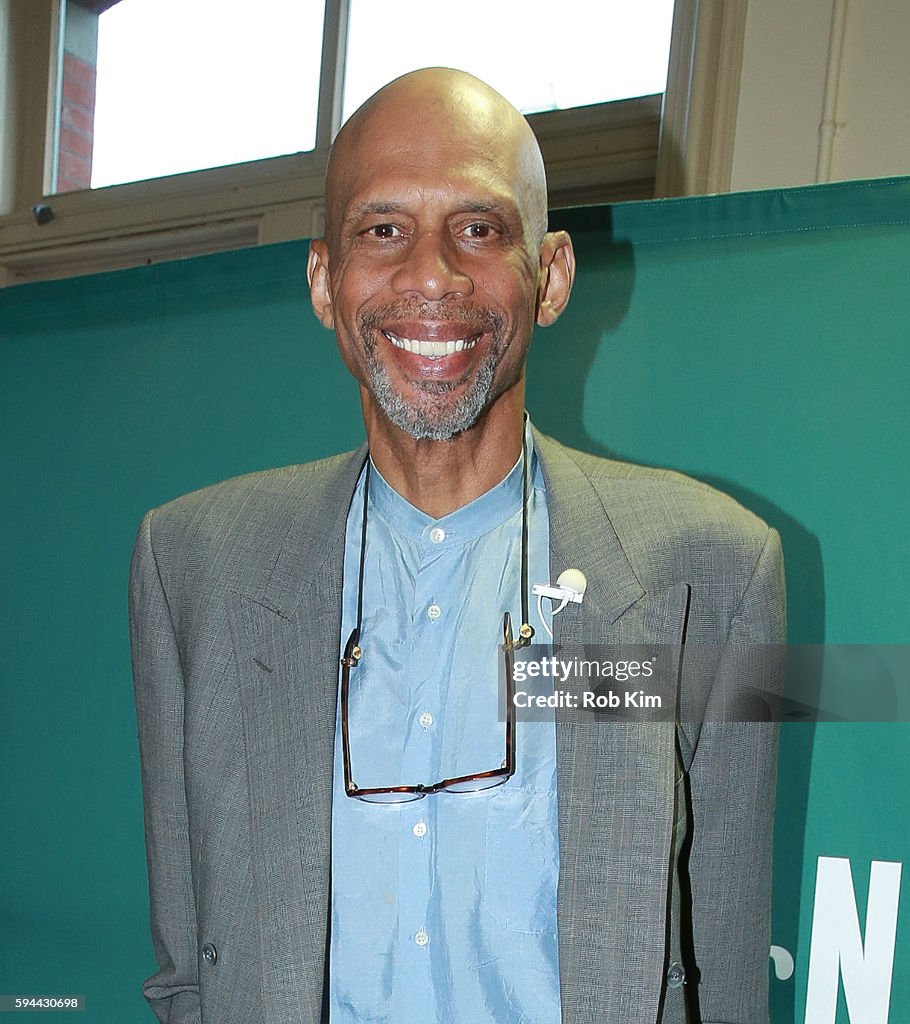 Kareem Abdul-Jabbar Signs Copies Of "Writings On The Wall: Searching For A New Equality Beyond Black And White"