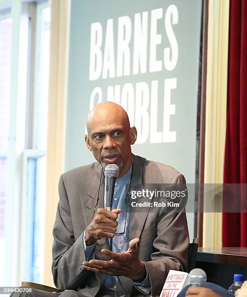 Kareem Abdul-Jabbar promotes his new book, "Writings On The Wall: Searching For A New Equality Beyond Black And White" at Barnes & Noble Union Square...