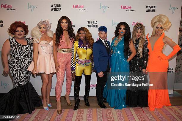 Ginger Minj, Alyssa Edwards, Tatianna, Coco Montrese, Phi Phi Ohara, Roxxxy Andrews, Katya Zamolodchikova and Alaska Thunderfuck attend RuPaul's Drag...