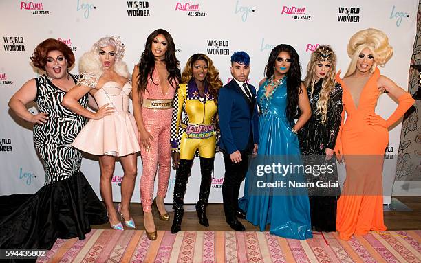 Ginger Minj, Alyssa Edwards, Tatianna, Coco Montrese, Phi Phi O'Hara, Roxxxy Andrews, Katya and Alaska attend the "RuPaul's Drag Race All Stars"...