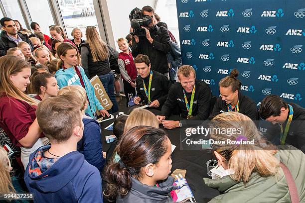 Ethan Mitchell, silver medalist in the men's team sprint cycling Mahe Drysdale gold medalist in the singles sculls, Gold and bronze canoe sprint...