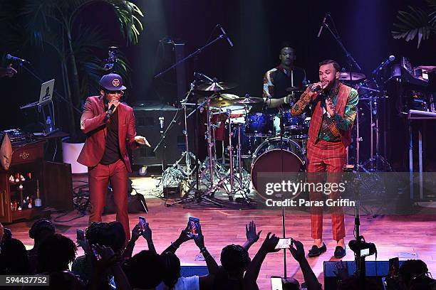 Roman GianArthur and Jidenna perform onstage at Terminal West on August 23, 2016 in Atlanta, Georgia.