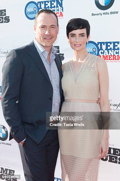 Actor Chris Klein and actress and star of "Game of Aces" Victoria Summer attends Tea with Victoria Summer Benefit for Teenagers with Cancer at The...