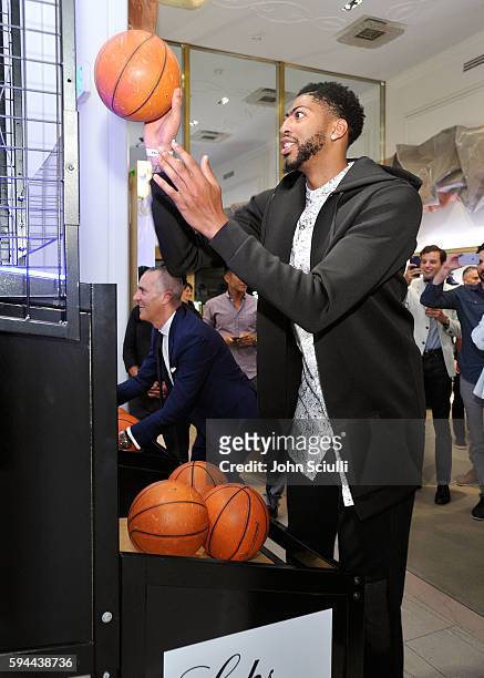 Todd Hoyles, VP & GM Saks Fifth Avenue Beverly Hills and Anthony Davis attend Saks Fifth Avenue Beverly Hills launch of the exclusive Saks Fifth...