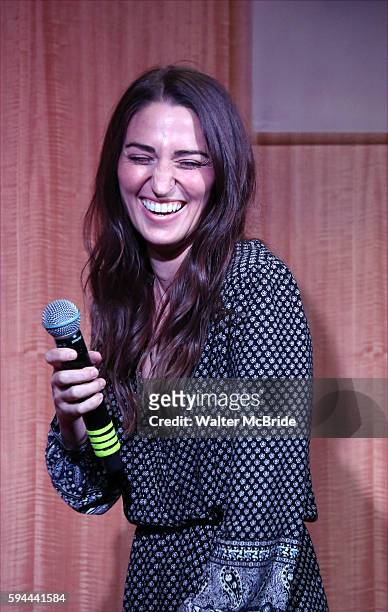 Sara Bareilles performing at the "Waitress" CD Signing of the Original Broadway Cast Recording at Barnes & Noble 86th street on August 23, 2016 in...