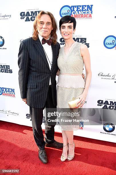 Stylist George Blodwell and actress Victoria Summer attend Tea With Victoria Summer at British Consulate General Residence To Benefit Teen Cancer...