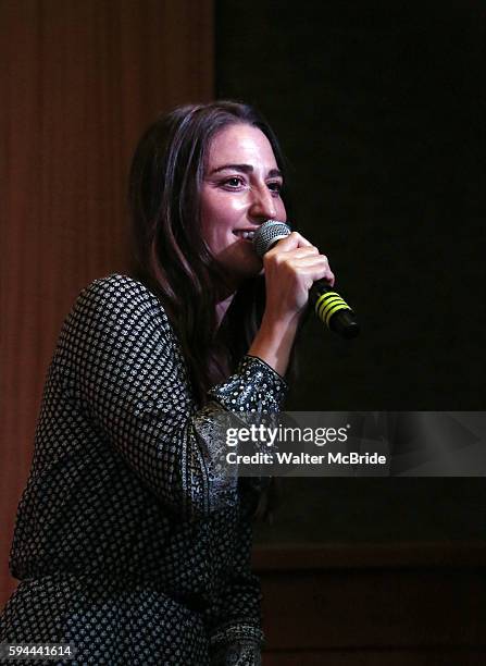 Sara Bareilles performing at the "Waitress" CD Signing of the Original Broadway Cast Recording at Barnes & Noble 86th street on August 23, 2016 in...