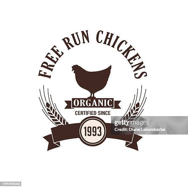 farm and agriculture badge or label - free running stock illustrations