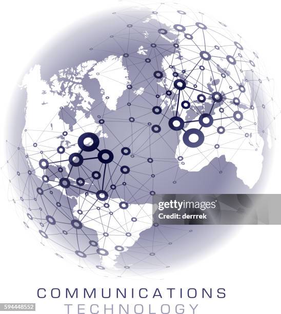 communication technology - global mobility stock illustrations