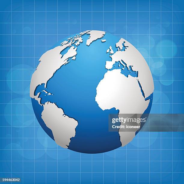 world globe silber blue grid bubble background - heat map stock illustrations