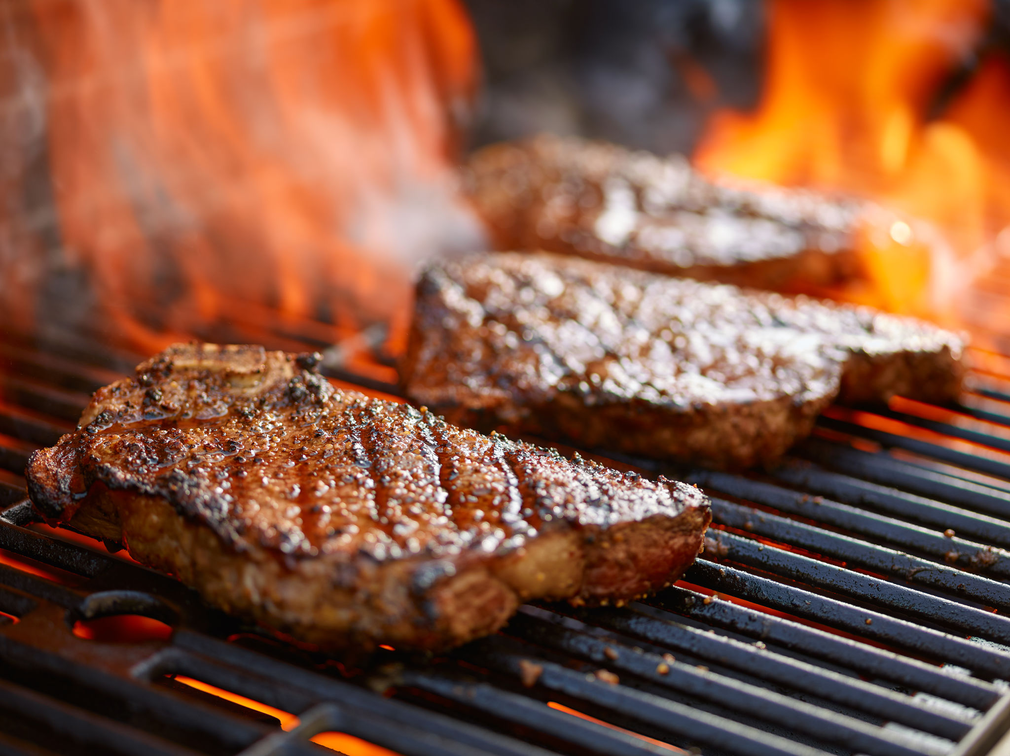 steak on grill