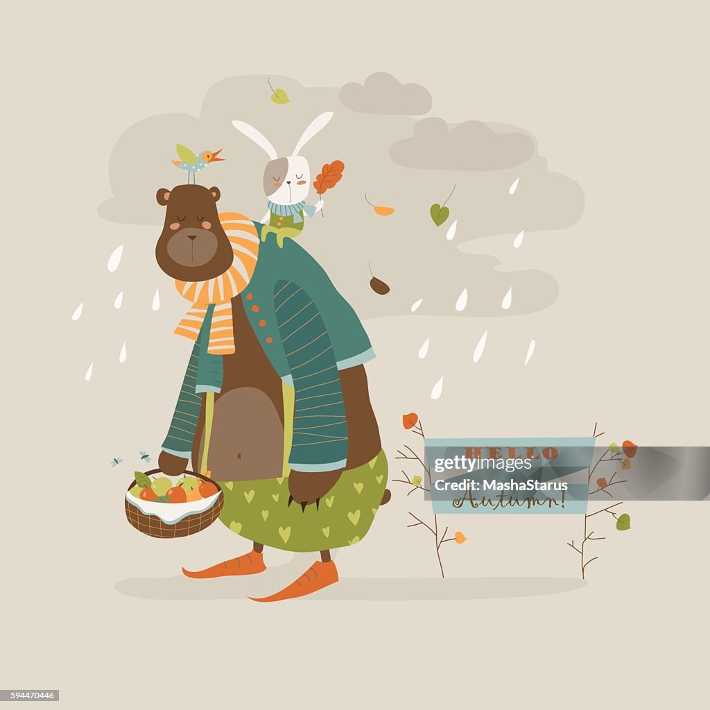 Funny Bear And Rabbit High-Res Vector Graphic - Getty Images