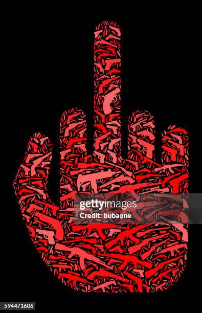 middle finger hand gun icon pattern background - saluting icon stock illustrations