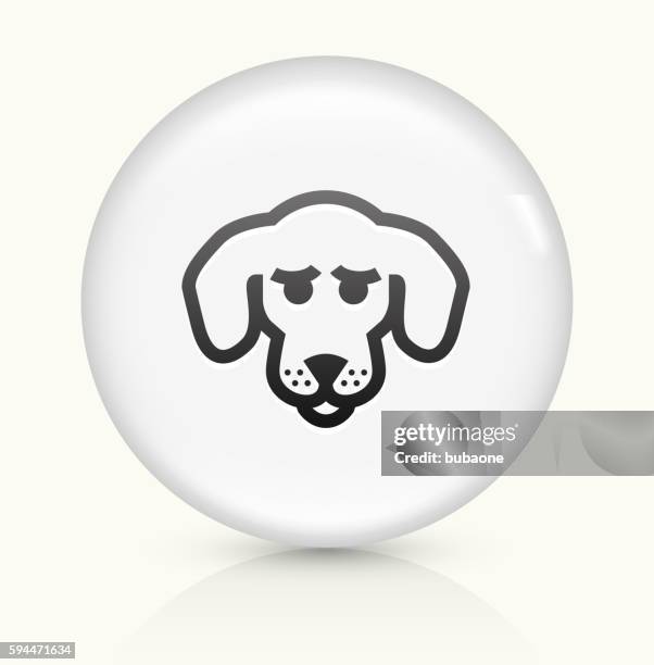 beagle icon on white round vector button - beagle stock illustrations