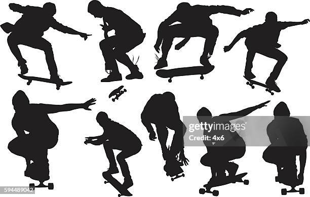 illustrazioni stock, clip art, cartoni animati e icone di tendenza di skater skateboard - skateboard
