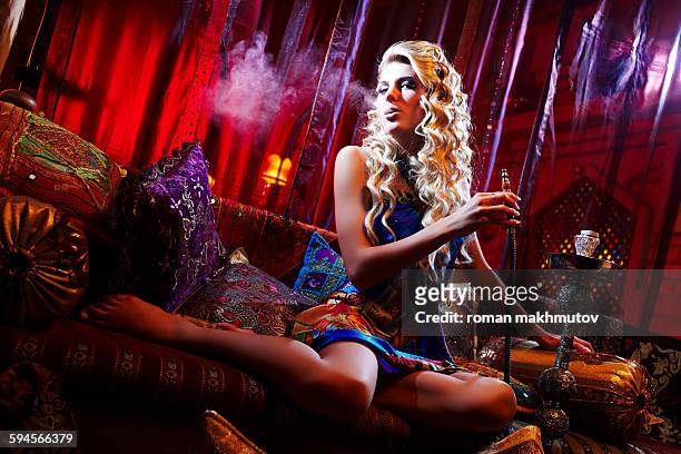 hookah girl - hookah stock pictures, royalty-free photos & images