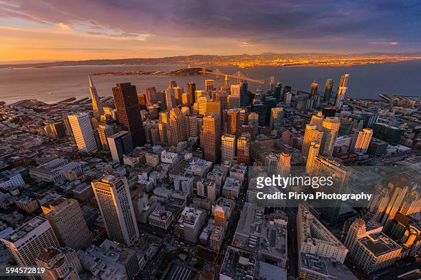 aerial view san francisco - san francisco stock pictures, royalty-free photos & images