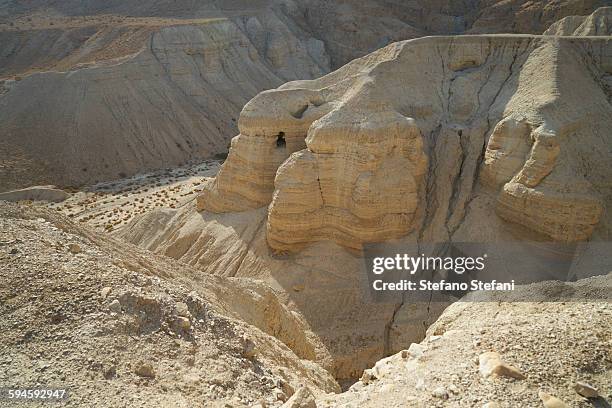 caves of qumran, judean desert - qumran stock pictures, royalty-free photos & images