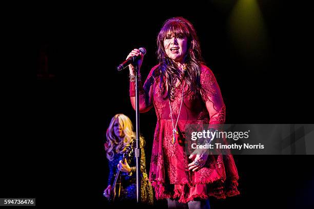 Nancy and Ann Wilson of Heart perform at The Forum on August 23, 2016 in Inglewood, California.