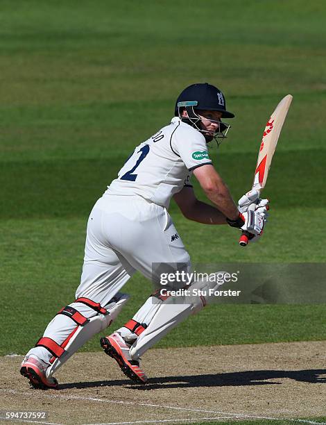 Warwickshire batsman Ian Westwood picks up some runs during his half century during day two of the Specsavers County Championship Division One match...