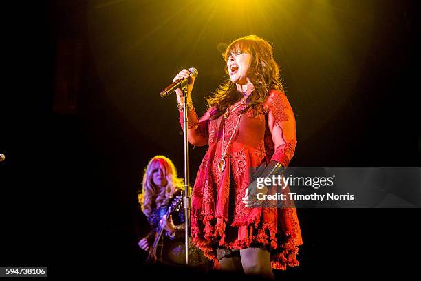 Nancy Wilson and Ann Wilson of Heart perform at The Forum on August 23, 2016 in Inglewood, California.