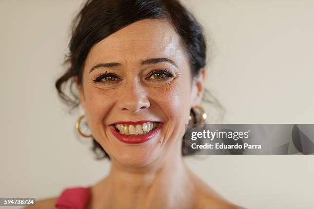 Actress Diana Lazaro attends a portrait session after the 'El secuestro' play press conference at Figaro theatre on August 24, 2016 in Madrid, Spain.