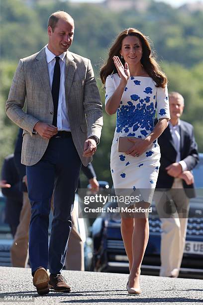 Catherine, Duchess of Cambridge and Prince William, Duke of Cambridge visit Bute Mills on August 24, 2016 in Luton, England.