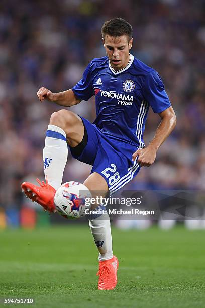 Cesar Azpilicueta of Chelsea in action during the EFL Cup second round match between Chelsea and Bristol Rovers at Stamford Bridge on August 23, 2016...