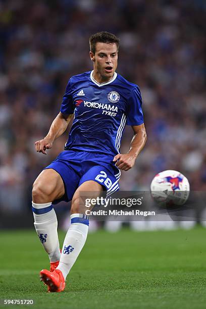 Cesar Azpilicueta of Chelsea in action during the EFL Cup second round match between Chelsea and Bristol Rovers at Stamford Bridge on August 23, 2016...