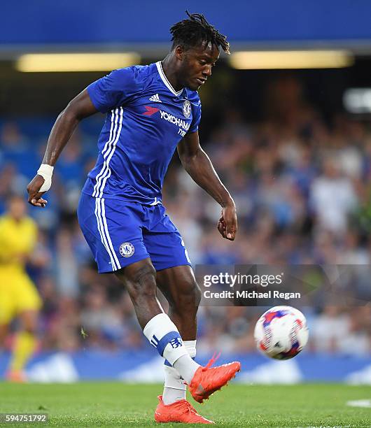 Michy Batshuayi of Chelsea in action during the EFL Cup second round match between Chelsea and Bristol Rovers at Stamford Bridge on August 23, 2016...