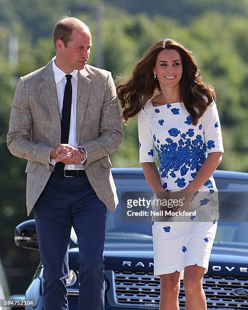 Catherine, Duchess of Cambridge and Prince William, Duke of Cambridge visit Bute Mills on August 24, 2016 in Luton, England.