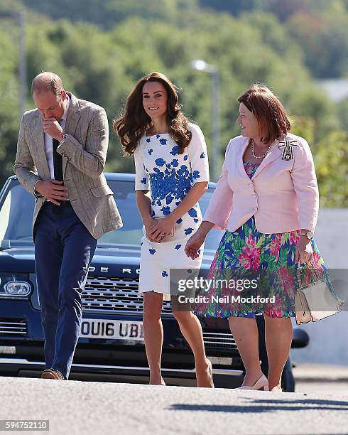 Catherine, Duchess of Cambridge and Prince William, Duke of Cambridge visit Bute Mills on August 24, 2016 in Luton, England.