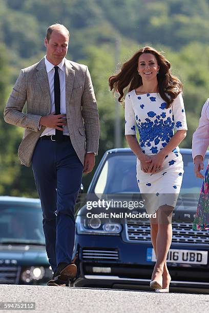 Catherine, Duchess of Cambridge and Prince William, Duke of Cambridge visit Bute Mills on August 24, 2016 in Luton, England.