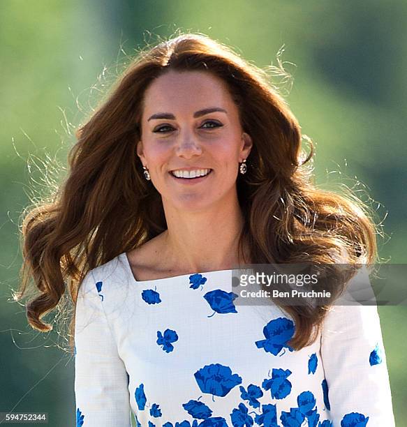Catherine, Duchess of Cambridge arrives at Bute Mills during a visit to Luton on August 24, 2016 in Luton, England.