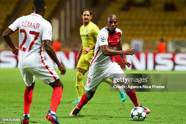 Djibril Sidibe of Monaco during the UEFA Champions League game between As Monaco and Villarreal at Stade Louis II on August 23, 2016 in Monaco,...