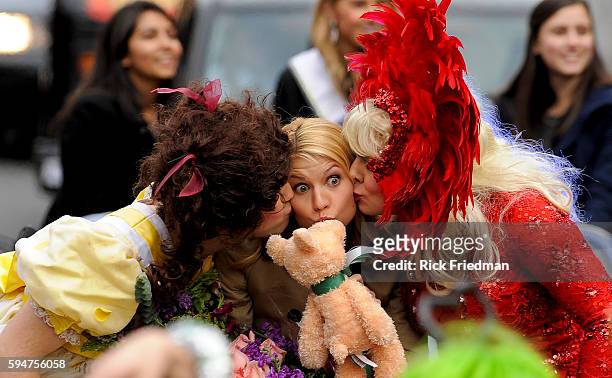 Actress Claire Danes being paraded through the streets of Harvard Square as Harvard University's Hasty Pudding Theatricals Woman of the Year in...