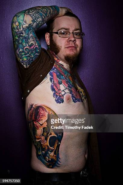 Shaun Whitehead displays his tattoos at the 12th Annual New York City...  News Photo - Getty Images