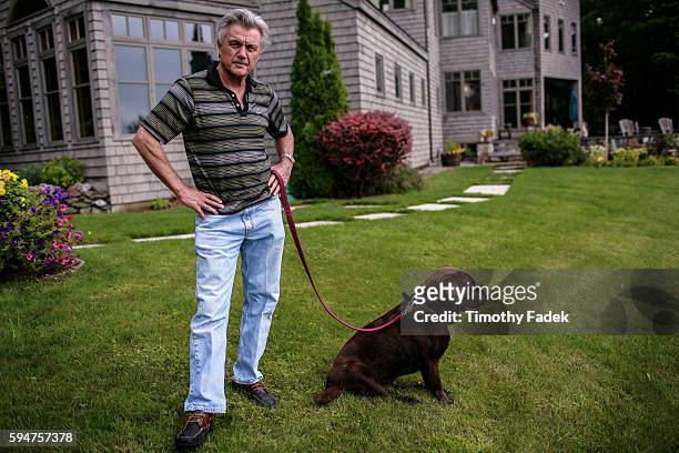 American novelist John Irving, photographed at his home in Dorset, Vermont.
