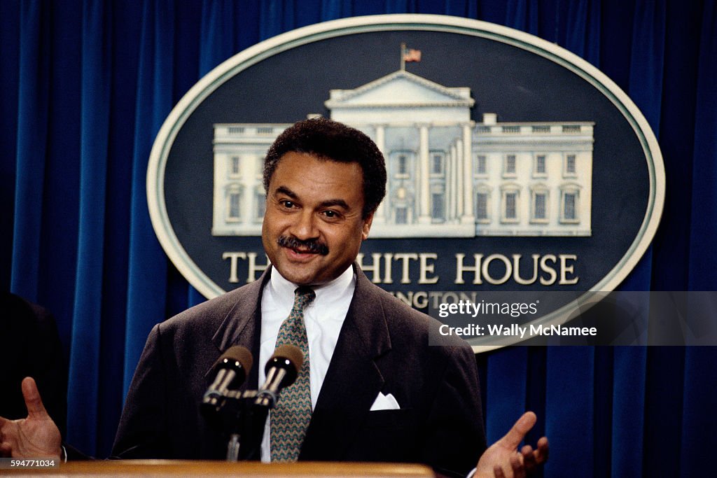 Secretary of Commerce Ron Brown Addressing the Press