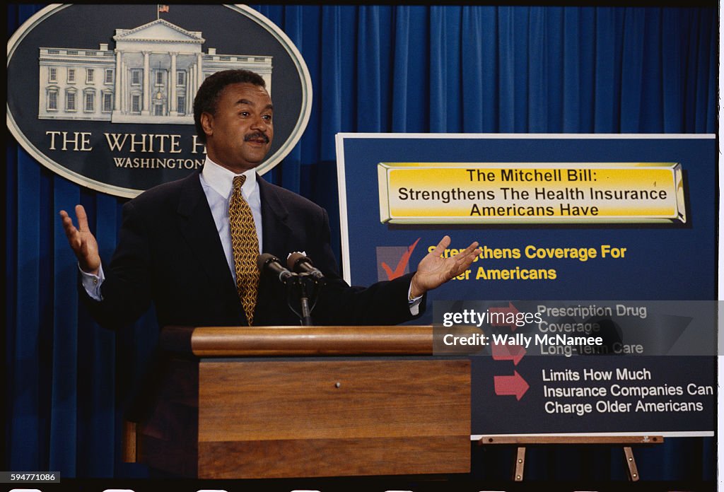 Secretary of Commerce Ron Brown Addressing the Press