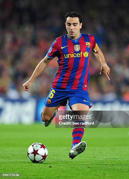 Xavi Hernandez of Barcelona during the UEFA Champions League Semi Final 2nd Leg match between Barcelona and Inter Milan at the Nou Camp Stadium in...